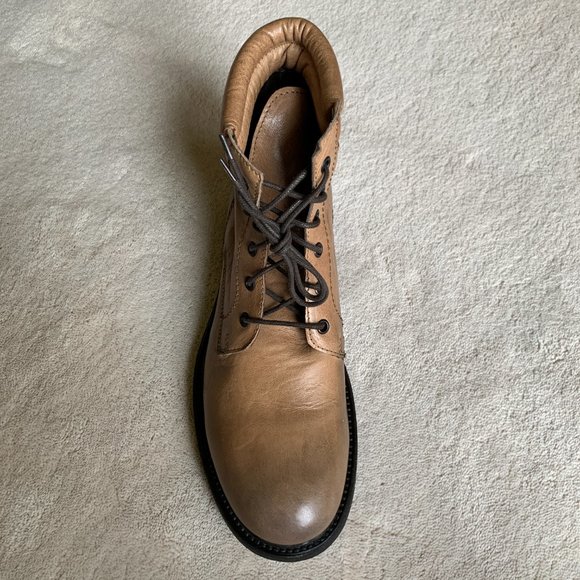 Italian Hand-Made BOEMOS ‘Timberland’ BURNISHED LEATHER Ankle BOOTS Sz 8.5-9 US - Picture 4 of 14